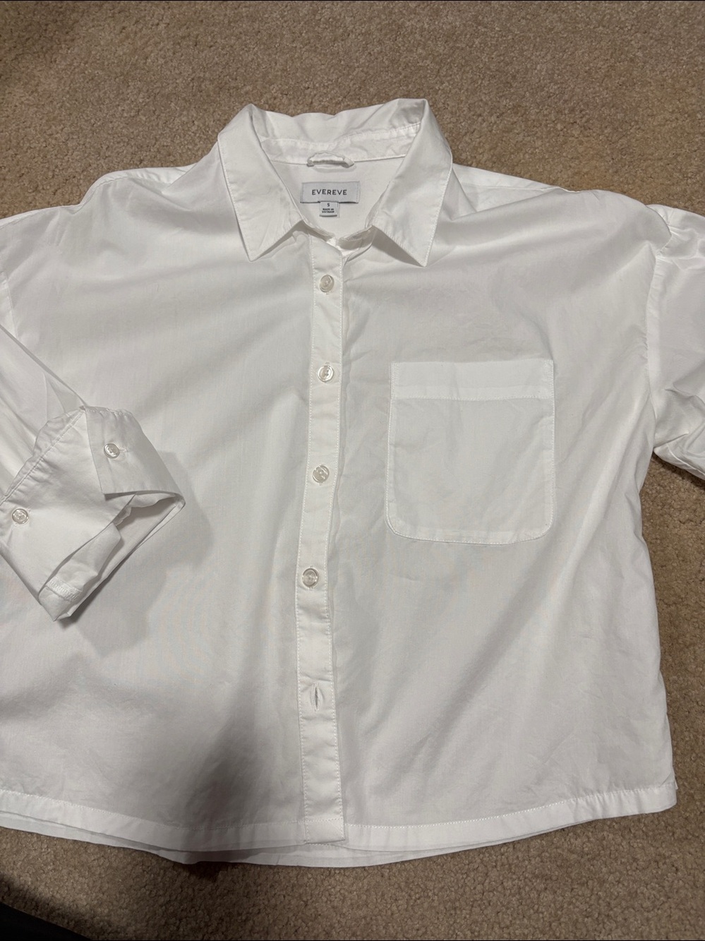 Evereve Aiden crop White Button-Down Women's Shirt